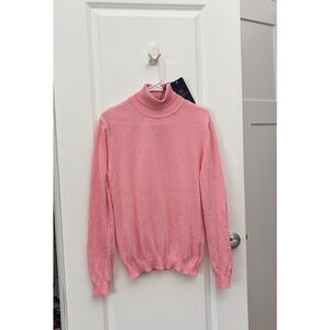 New Suslo Couture Mens Turtleneck Sweater Small Light Pink Knit Pullover Preppy